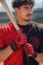 Drip & Rip™ 'Baller' Series Premium Leather Long Cuff Batting Glove Magma