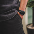 Magnetic Therapy Apple Watch Band Black Stainless Steel