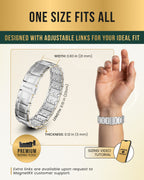 3x Strength Titanium Magnetic Bracelet for Men (Silver)