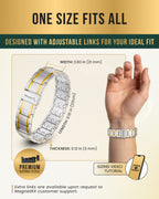 3x Strength Titanium Magnetic Bracelet for Men (Silver & Gold)