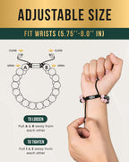 Magnetic Hematite & Rose Quartz Beaded Bracelet for Women