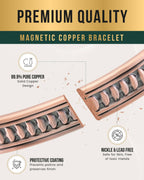 Stamped Native Magnetic Copper Bracelet Cuff for Men