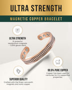 Stamped Native Magnetic Copper Bracelet Cuff for Men