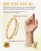Women's Ultra Strength Magnetic Bracelet Crystal XO (Gold)