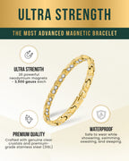 Women's Ultra Strength Magnetic Bracelet Crystal XO (Gold)