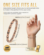 Women’s Ultra Strength Pure Copper Magnetic Therapy Bracelet (XO)