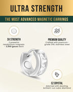 Crystal Magnetic Therapy Earrings for Women (Silver)