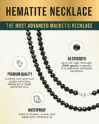 Magnetic Hematite Necklace (6mm Faceted Beads)
