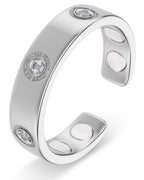 Crystal Magnetic Therapy Ring (Silver)
