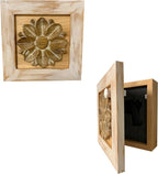 White Wild Flower Compact Gun Cabinet with Hidden Magnetic Lock