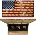 American Flag Challenge Coin Display with Hidden Gun Storage – Holds 100 Coins