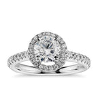 Floating Halo Cubic Zirconia Sterling Silver Ring Silver Plated