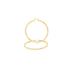 14K Gold-Filled Box Textured Cut Hoop Women Earrings 4 mm Thick 25-80 mm