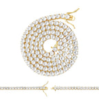 14K Gold Plated Tennis Chain Cubic Zirconia Necklace For Women 18" 20" 24"