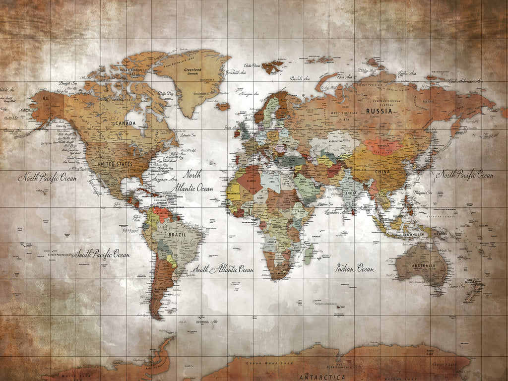 Vibrant Watercolor World Map Canvas Wall Art | Framed Travel Map