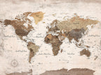 Modern World Map Canvas Print | Framed Travel Map Wall Art