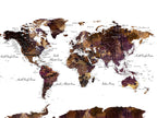 Custom Push Pin World Map Wall Art Canvas Print | Personalized Travel Map