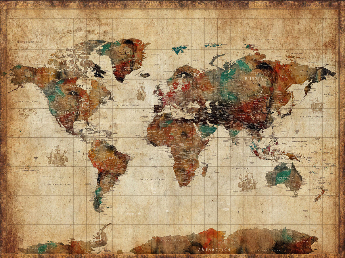 Custom Push Pin Travel Map Canvas Print, Next Trip Planner Map, Home Office and Entryway Decor