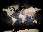 Personalized Beige World Map Canvas with Push Pins, Couples Countries Visited Map, Study and Hallway Decor