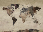 World Map Canvas Print, Detailed Map of the World, Adventure Gift for Couples and Anniversaries