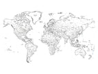 World Map Canvas Print, Framed Modern Detailed Map of the World for Home or Office