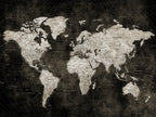 Vintage World Map Wall Art Canvas Print | Framed Large Map Wall Art