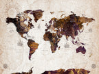Blue Watercolor World Map Canvas Print | Framed Modern Wall Art