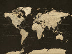 Custom Beige Push Pin World Map Wall Art, Next Trip Planner Map, Living Room and Home Office Decor