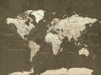 Vintage World Map Canvas Print | Framed Travel Map Wall Art for Couples