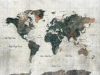 World Map Canvas Print | Framed Travel Map Wall Art for Couples