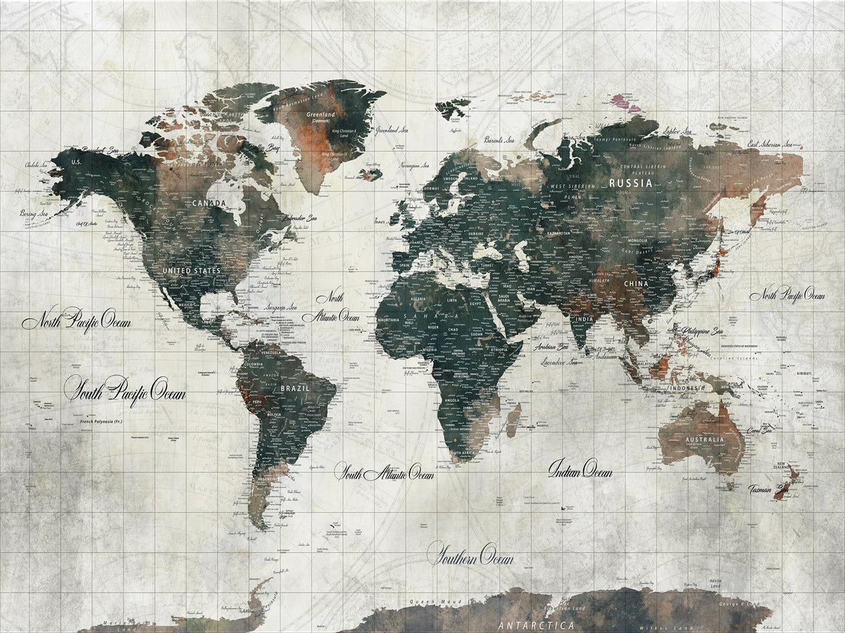 World Map Canvas Print | Framed Travel Map Wall Art for Couples