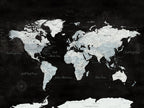 World Map Canvas Print | Framed Push Pin Wall Art, Color Splash Travel Map