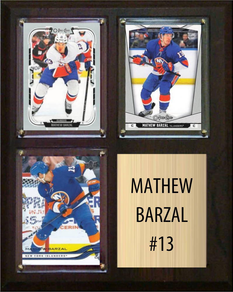 Mathew Barzal New York Islanders Fan Gift Plaque 8x10 3 Cards Upper Deck 2024 2025 2026