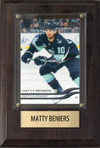 Matty Beniers Seattle Kraken Fan Gift Plaque 4x6 1 Card Upper Deck 2024 2025 2026