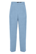 Men's Blue High-Waist Pleated Baggy Pants - Wessi