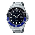 Casio Men's Black Blue Stainless Steel Marine Sports Watch - MDV-107D-1A2VDF