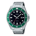 Casio Men's Black Green Stainless Steel Marine Sports Watch - MDV-107D-3AVDF
