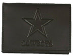 Dallas Cowboys Premium Black Leather Wallet, Trifold, Embossed Laser Engraved