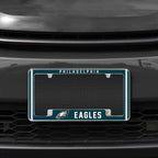 Philadelphia Eagles Metal License Plate Frame Chrome Tag Cover Alternate Design 6x12 Inch