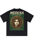 'Medusa Don't Look Away' Oversized Graphic Tee