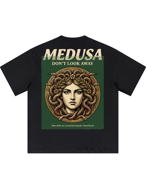 'Medusa Don't Look Away' Oversized Graphic Tee