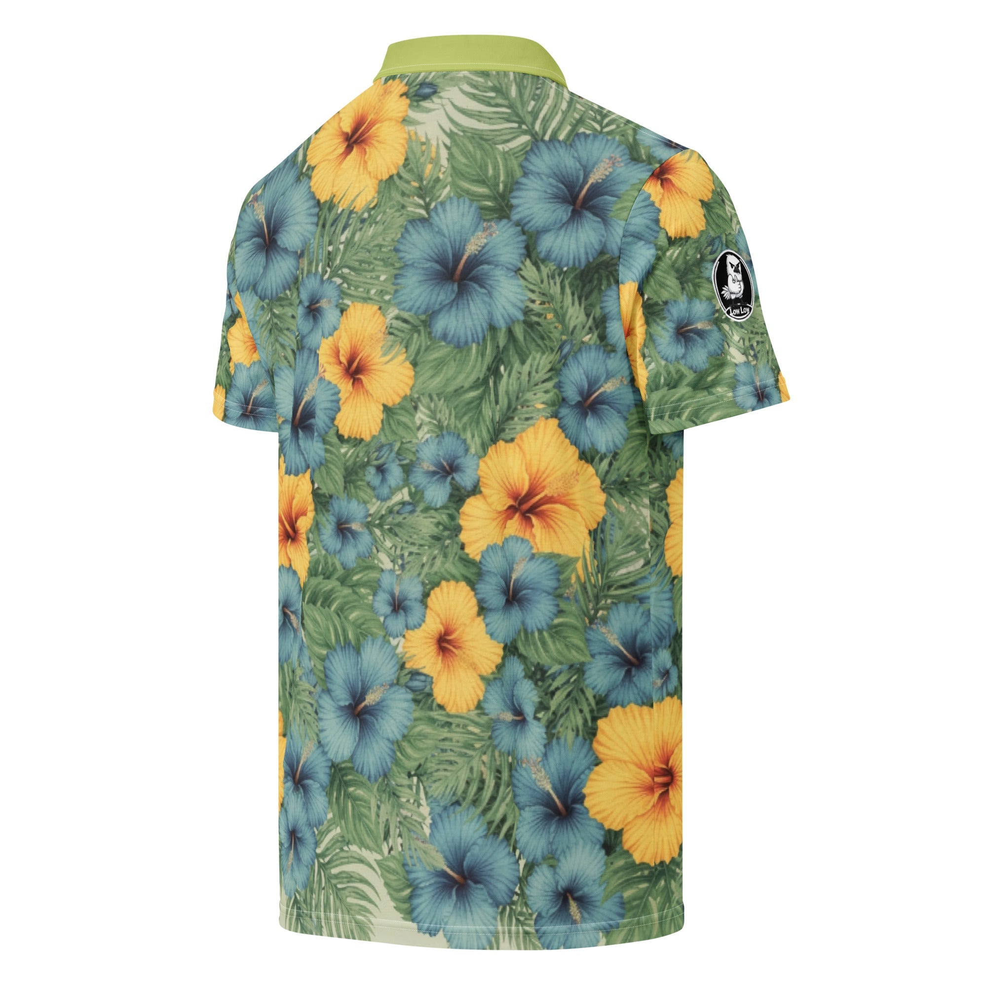 Sunrise: Blue N Yellow Hibiscus | Polo Shirt (slim fit)
