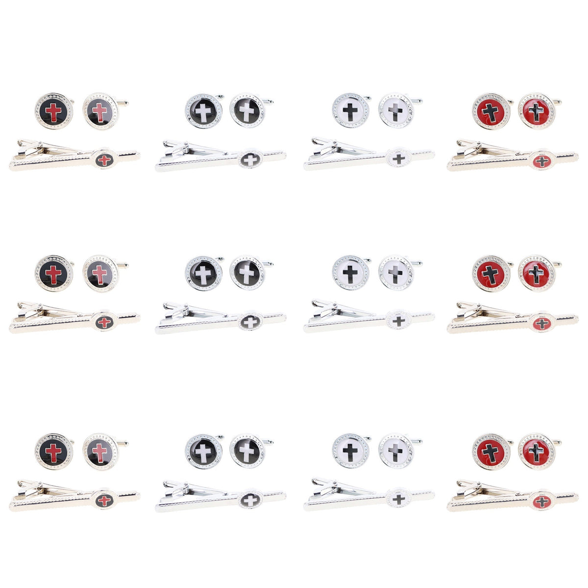 Vittorio Vico Religious Cufflink & Tie Bar Set in Gift Box