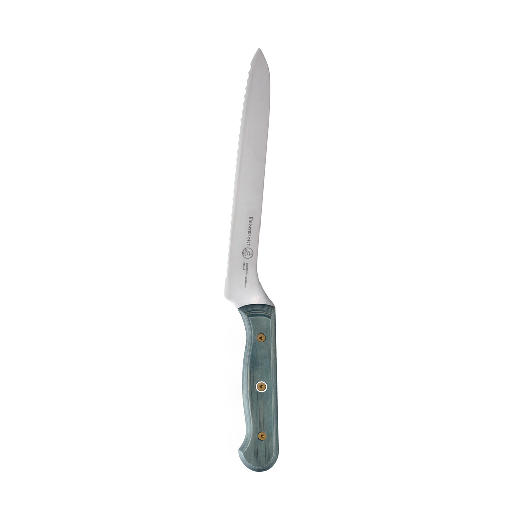 Custom Blue Scalloped Offset Knife - 8"