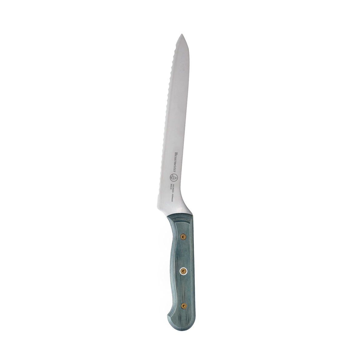 Custom Blue Scalloped Offset Knife - 8"