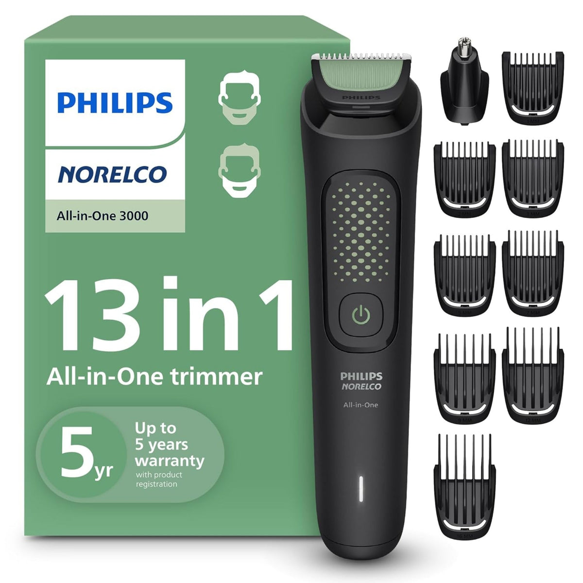 Philips Norelco All-in-One 3000 Series 13-in-1 Trimmer MG3919/50 Grooming Kit - MG3919-50