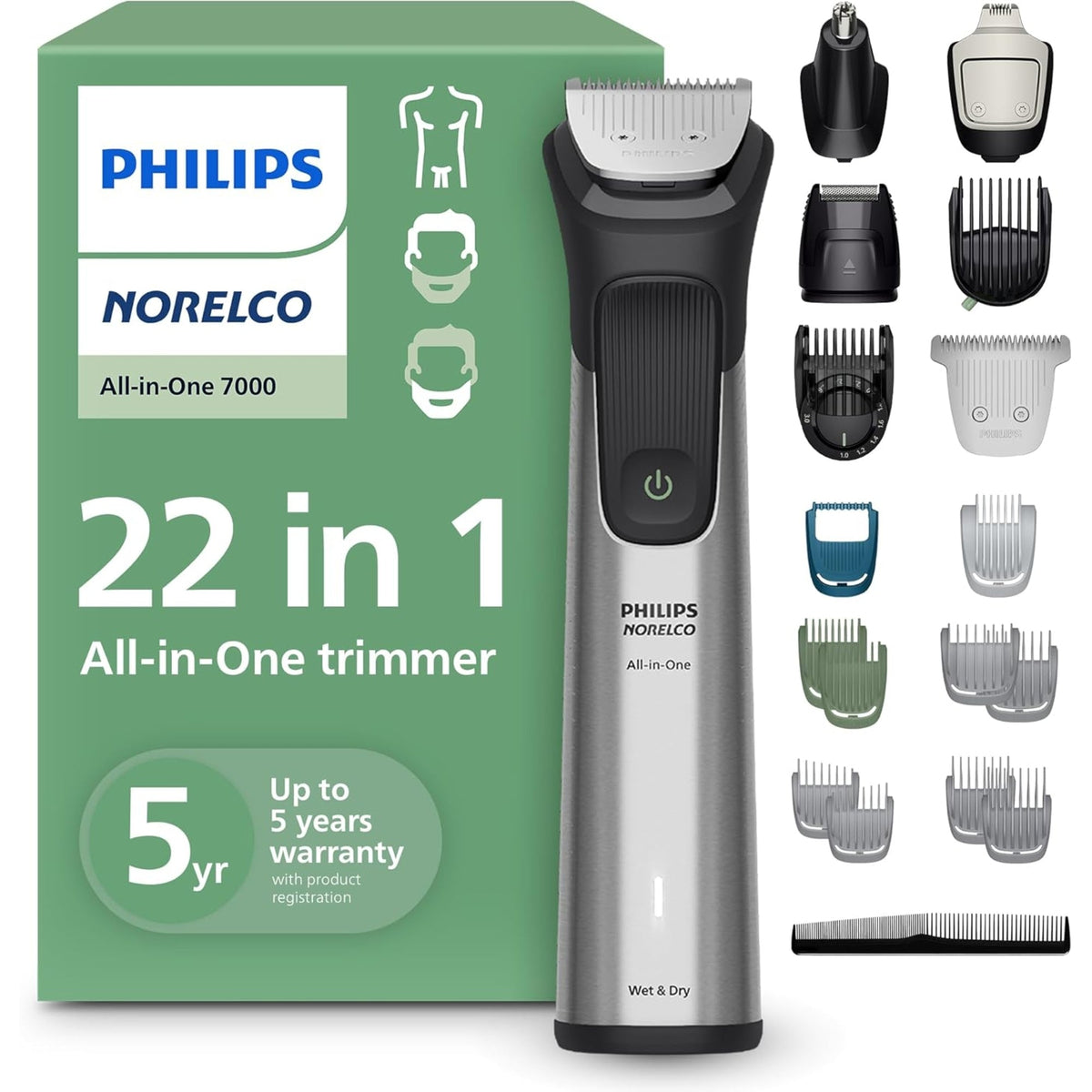 Philips Norelco All-in-One Trimmer 7000 Series 22-in-1 Grooming Kit - MG7975-49-UT