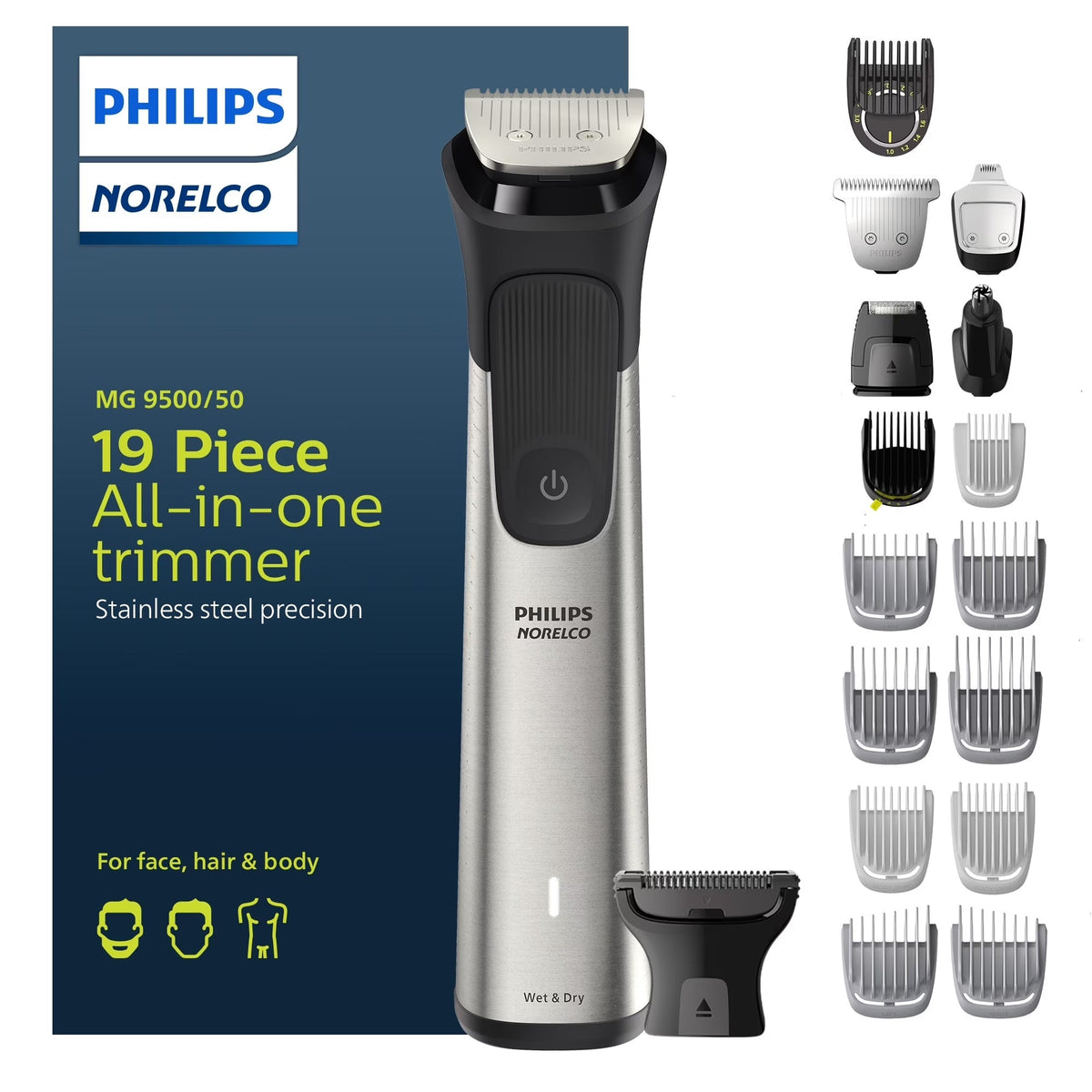 Philips Norelco Multigroom 9000 23-Piece All-in-One Grooming Trimmer - MG9500-50