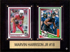 Marvin Harrison Jr Arizona Cardinals Fan Gift Plaque 6x8 2 Cards Prizm, Donruss, Score 2024 2025 2026