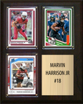 Marvin Harrison Jr Arizona Cardinals Fan Gift Plaque 8x10 3 Cards Prizm, Donruss, Score 2024 2025 2026